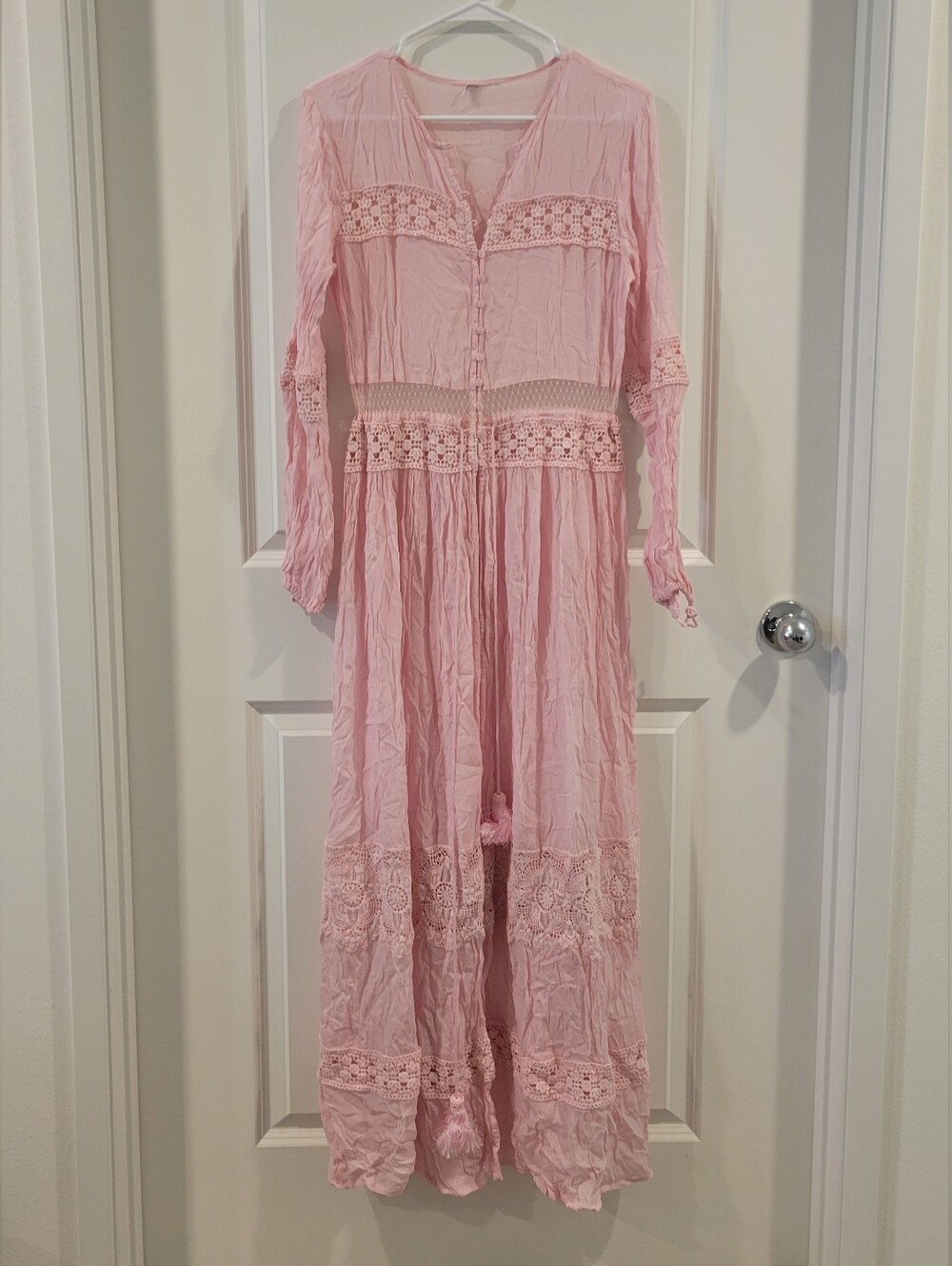 Whimsical Pink Viscose Dress Size Medium